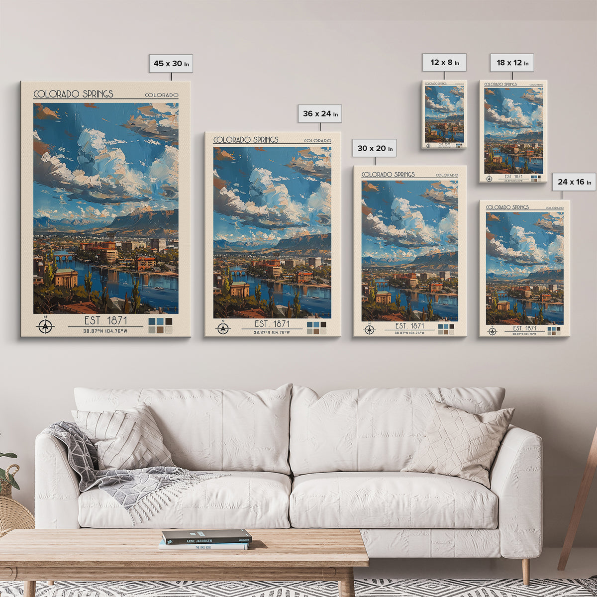 Colorado Springs Travel Poster, Canvas Print, City Art Print, Travel Wall Art, Colorful Wall Art, City Travel Poster, Retro Wall Art