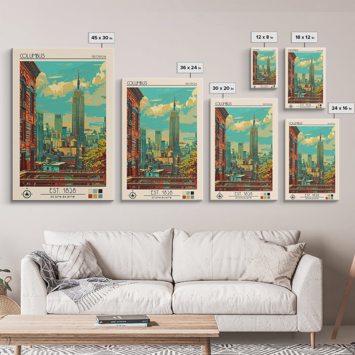 Columbus Ohio Travel Poster, Canvas Print, City Travel Poster, Travel Wall Art, Minimalist Poster, City Art Print, Modern Wall Decor