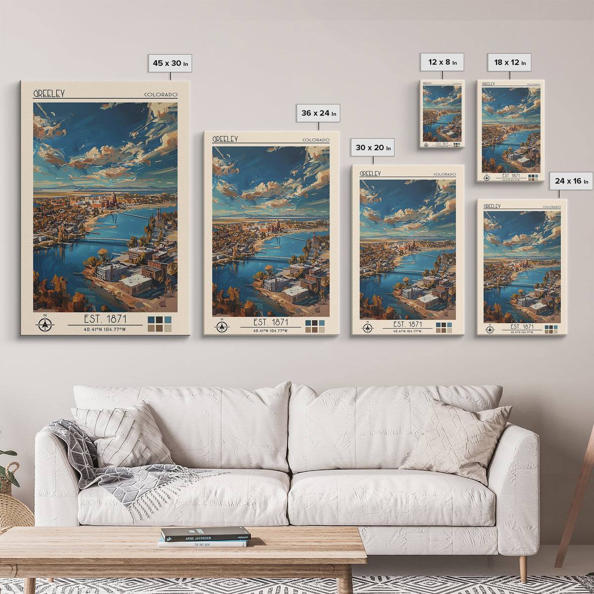 Greeley Travel Poster, Canvas Print, Travel Art Print, Modern Wall Decor, Travel Prints, City Art Print, Travel Wall Decor, Wall Art