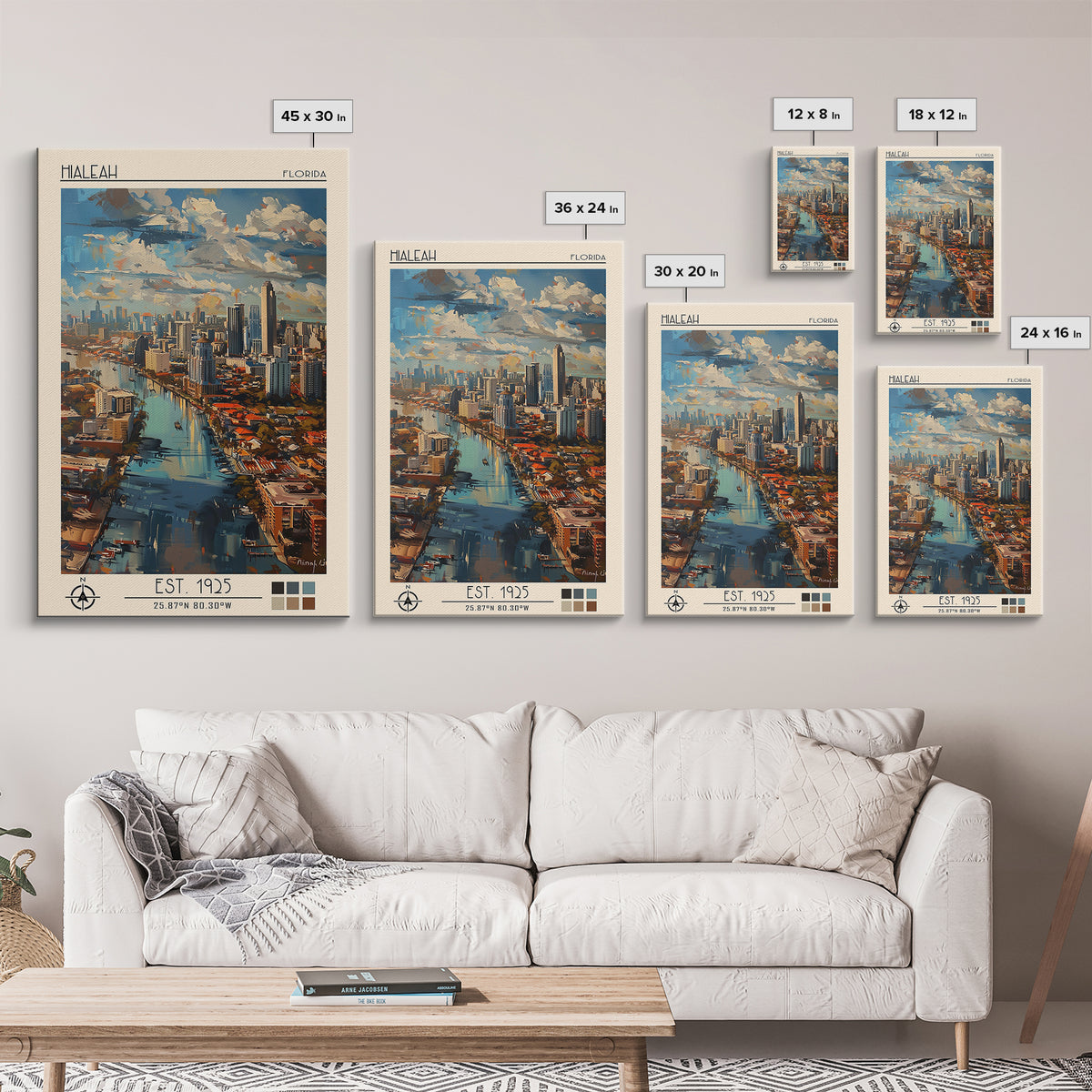 Hialeah Travel Poster, Canvas Print, Poster Print, Travel Wall Art, Vintage Travel, Retro Wall Art, City Travel Poster, Travel Print