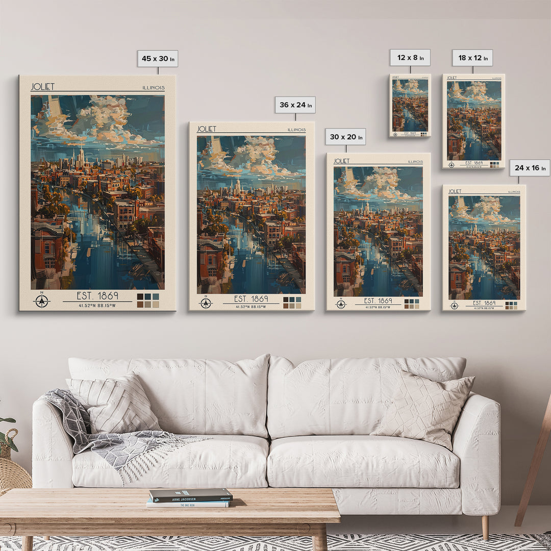 Joliet Travel Poster, Canvas Print, Poster Print, Travel Wall Art, Gallery Wall Set, Art Print, Vintage Travel Print, Travel Posters