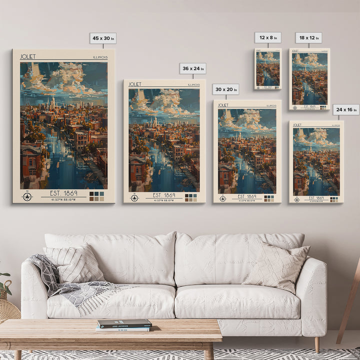 Joliet Travel Poster, Canvas Print, Poster Print, Travel Wall Art, Gallery Wall Set, Art Print, Vintage Travel Print, Travel Posters
