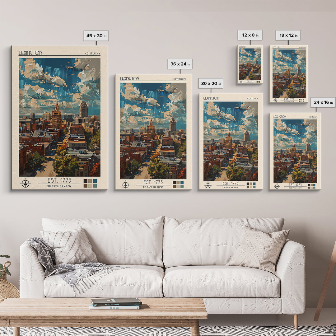 Lexington Travel Poster, Canvas Print, Travel Wall Decor, Minimalist Poster, Living Room Wall Art, Wanderlust Gift, Gallery Wall Set