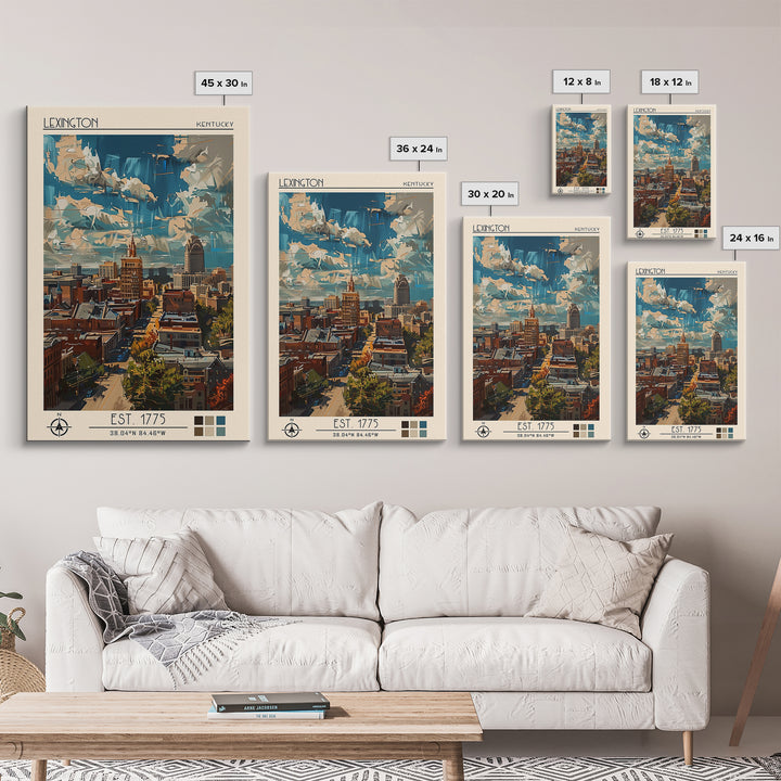 Lexington Travel Poster, Canvas Print, Travel Wall Decor, Minimalist Poster, Living Room Wall Art, Wanderlust Gift, Gallery Wall Set