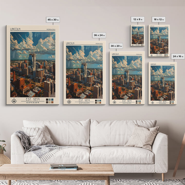 Lincoln Travel Poster, Canvas Print, City Art Print, Travel Wall Art, Fine Art Print, Gallery Wall Set, Poster Print, Travel Posters