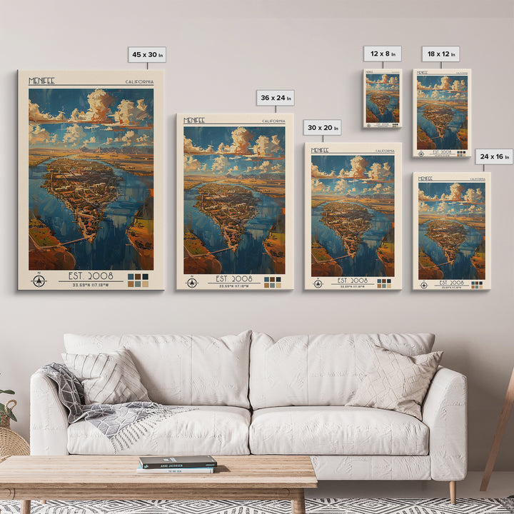 Menifee Travel Poster, Canvas Print, Travel Wall Decor, Minimalist Poster, City Wall Art, Poster Print, Modern Wall Decor, Art Print