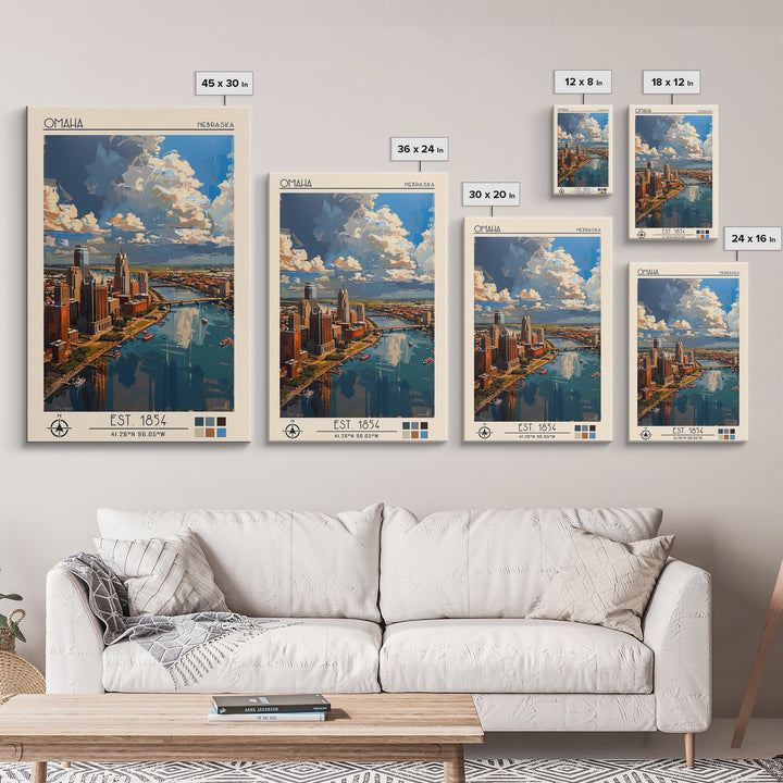Omaha Travel Poster, Canvas Print, City Art Print, Travel Wall Art, Poster Print, Vintage Posters, City Travel Poster, Landscape Art