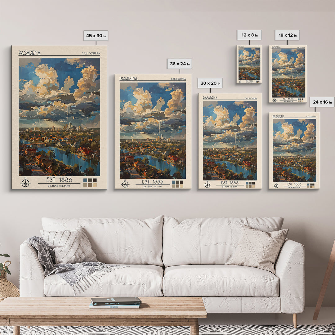 Pasadena Texas Travel Poster, Framed Canvas Print, Poster Print, Travel Wall Art, Retro Travel Poster, Art Print, City Travel Poster