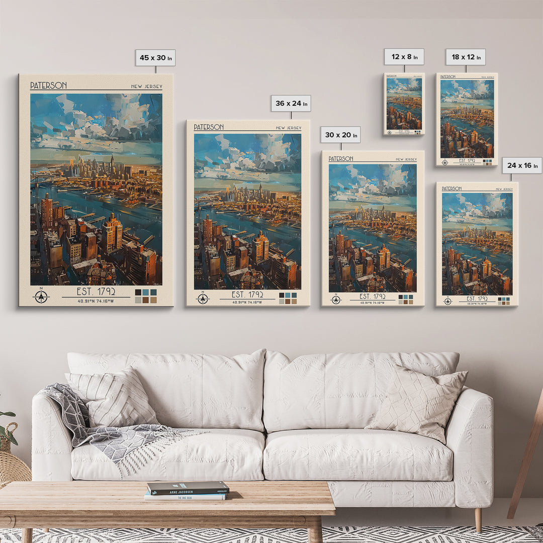 Paterson Travel Poster, Canvas Print, Travel Prints, Landscape Art, Travel Art Print, Gallery Wall Set, City Art Print, Poster Print