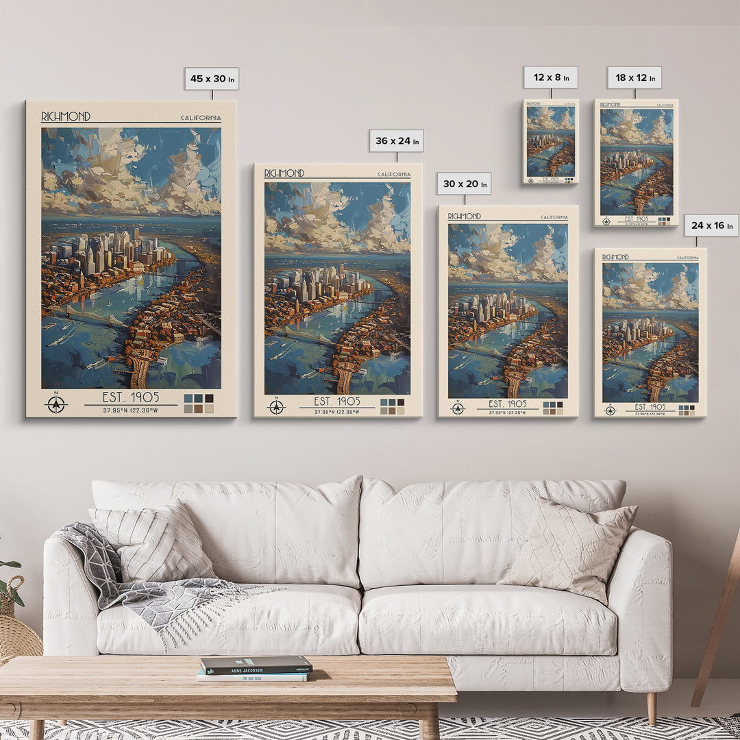 Richmond Virginia Travel Poster, Canvas Print, Travel Art Print, Modern Wall Decor, City Art Print, Travel Prints, Minimalist Poster