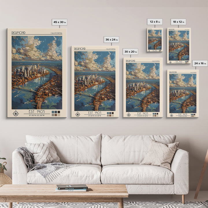 Richmond Virginia Travel Poster, Canvas Print, Travel Art Print, Modern Wall Decor, City Art Print, Travel Prints, Minimalist Poster