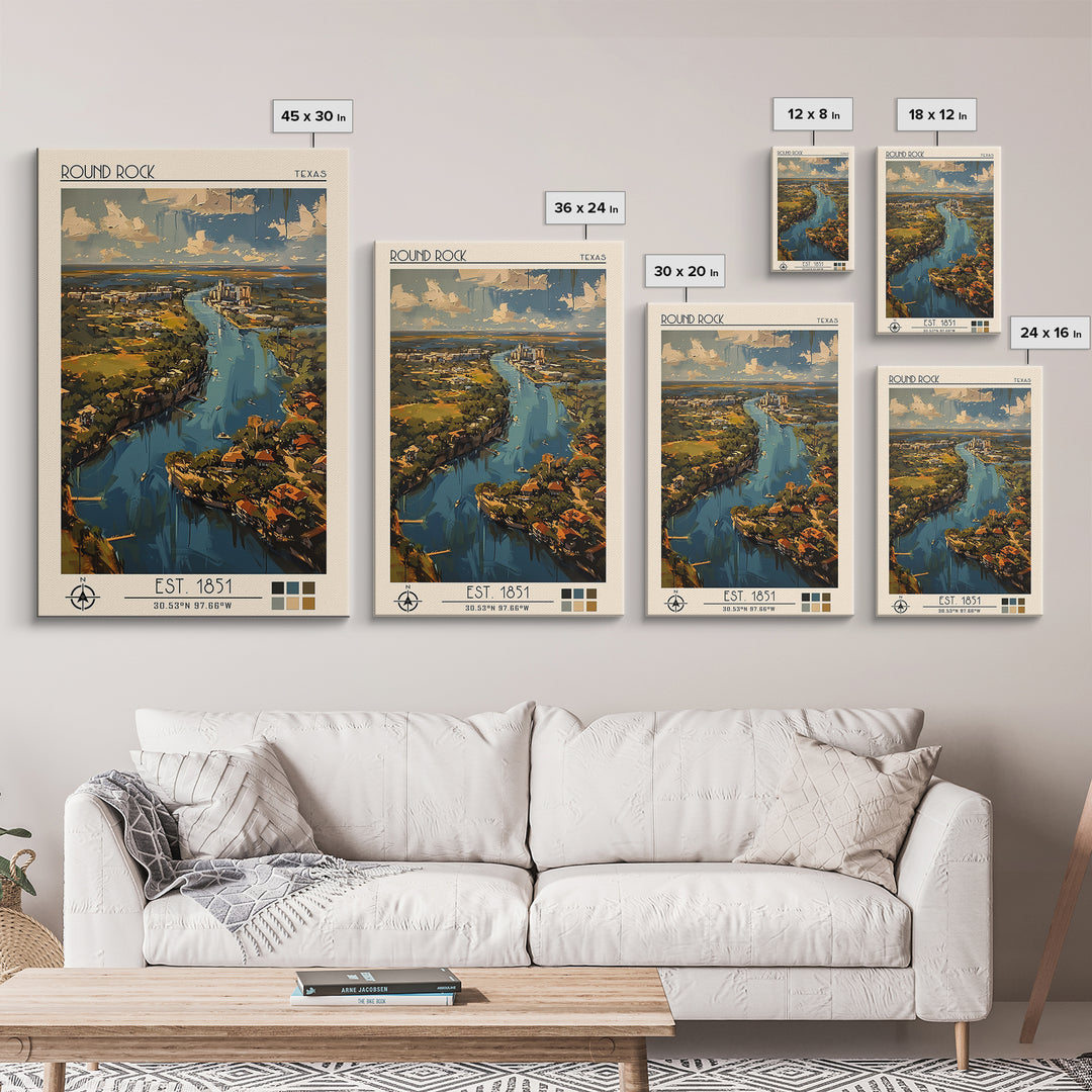 Round Rock Travel Poster, Canvas Print, Travel Prints, Landscape Art, Colorful Wall Art, Poster Print, Poster Art, Travel Wall Decor