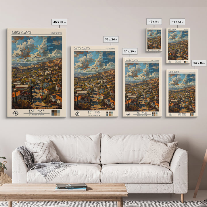 Santa Clarita Travel Poster, Canvas Print, City Travel Poster, Vintage City Poster, City Wall Art, Minimalist Poster, Travel Posters