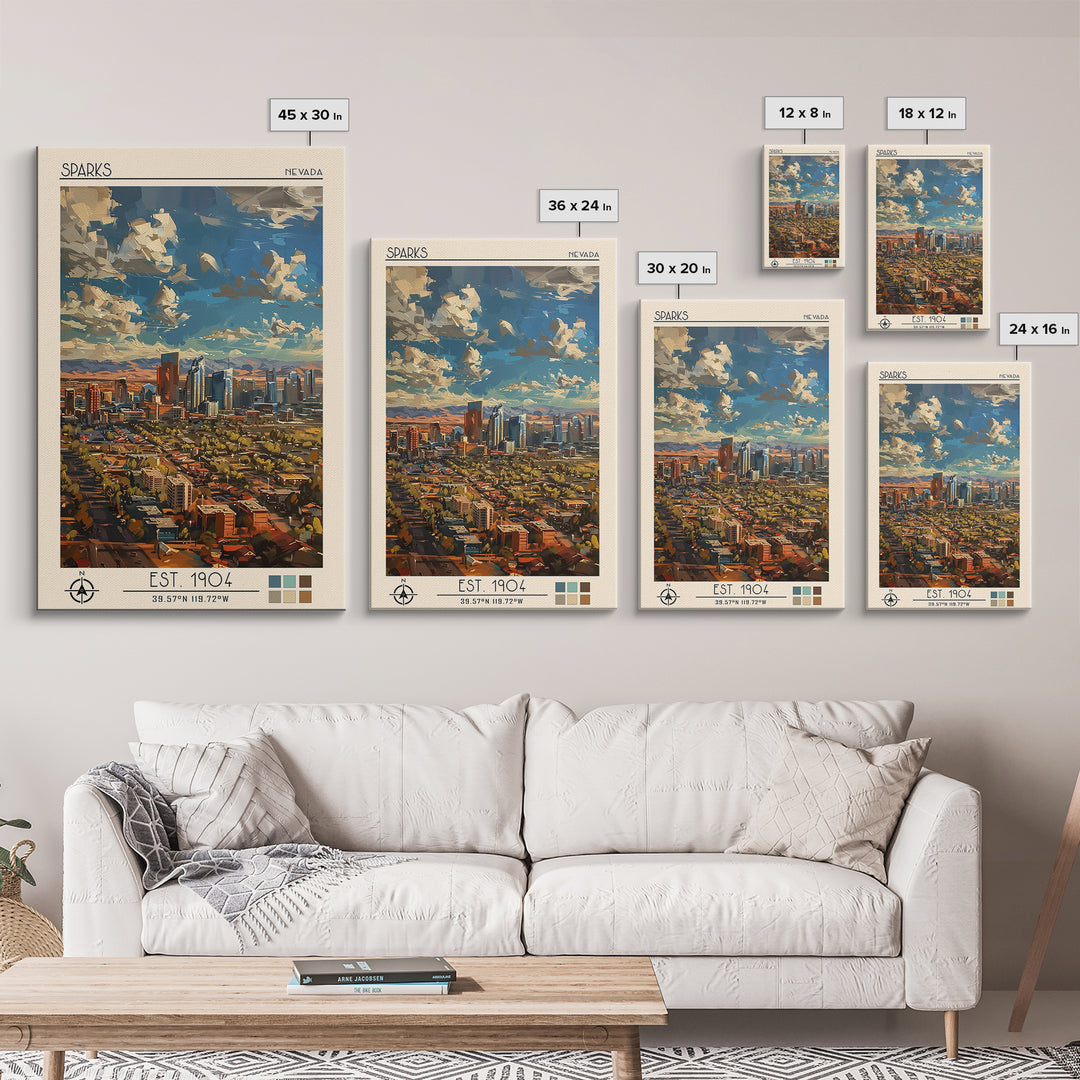 Sparks Travel Poster, Framed Canvas Print, City Travel Poster, Vintage City Poster, Poster Art, Retro Travel Poster, Wanderlust Gift