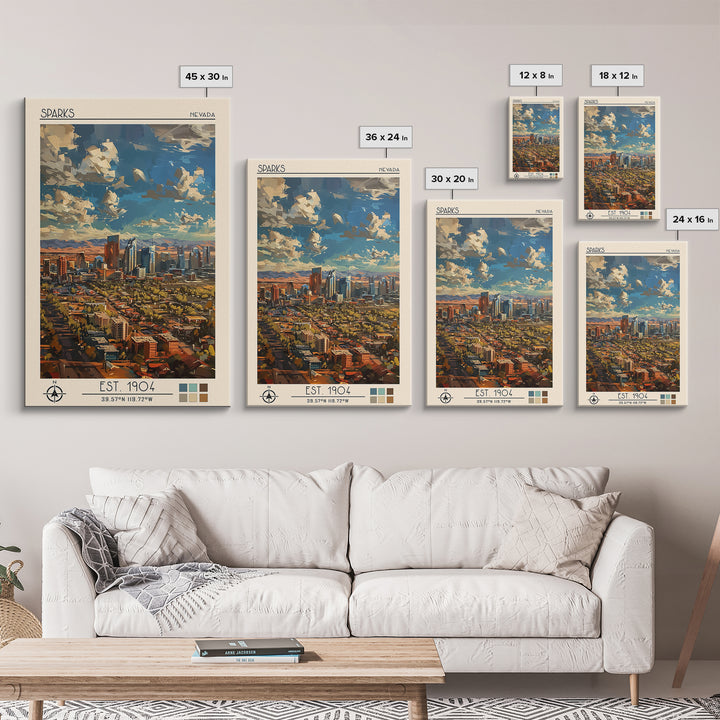 Sparks Travel Poster, Framed Canvas Print, City Travel Poster, Vintage City Poster, Poster Art, Retro Travel Poster, Wanderlust Gift