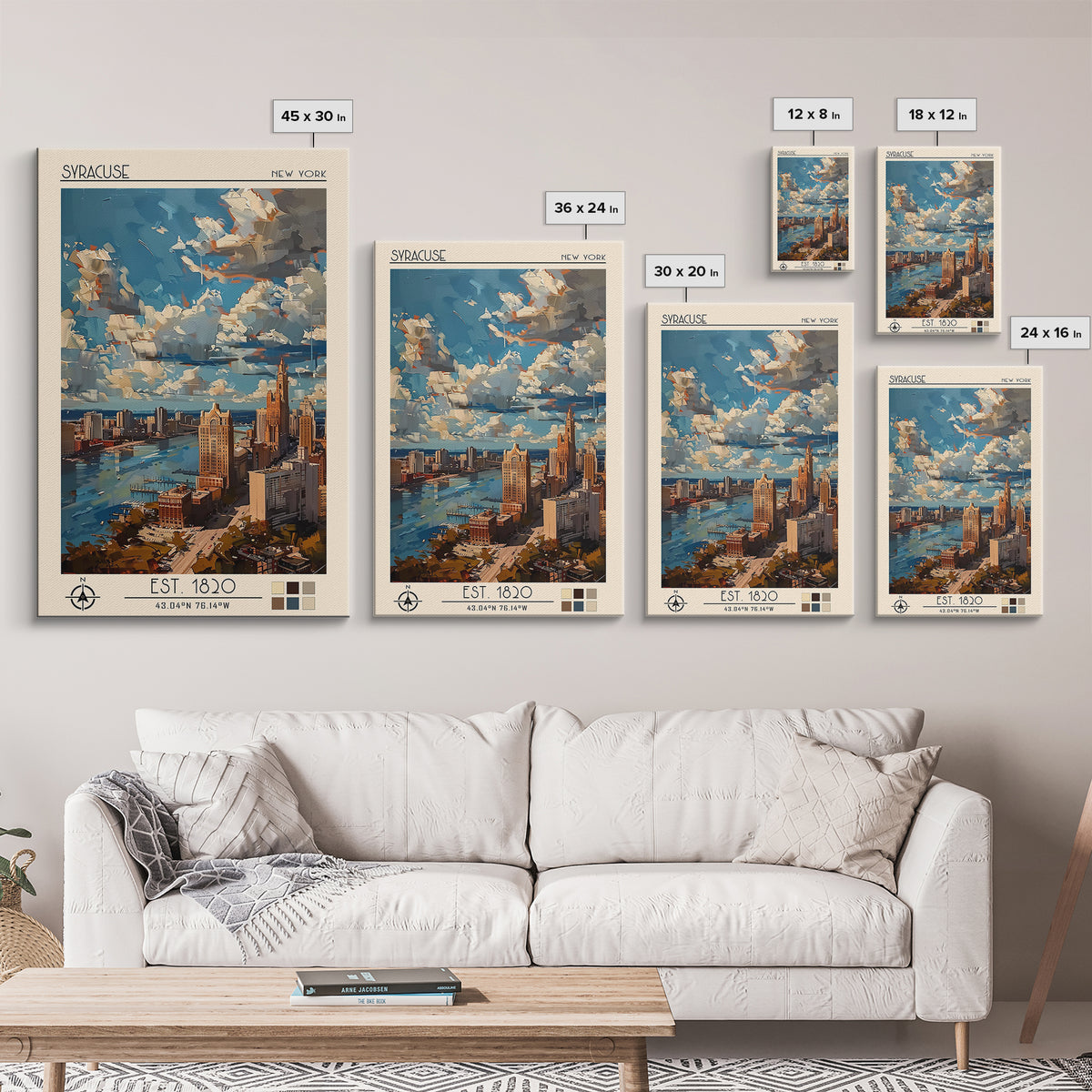 Syracuse Travel Poster, Framed Canvas Print, Vintage Travel Print, City Wall Art, Travel Print, Vintage Travel, Living Room Wall Art