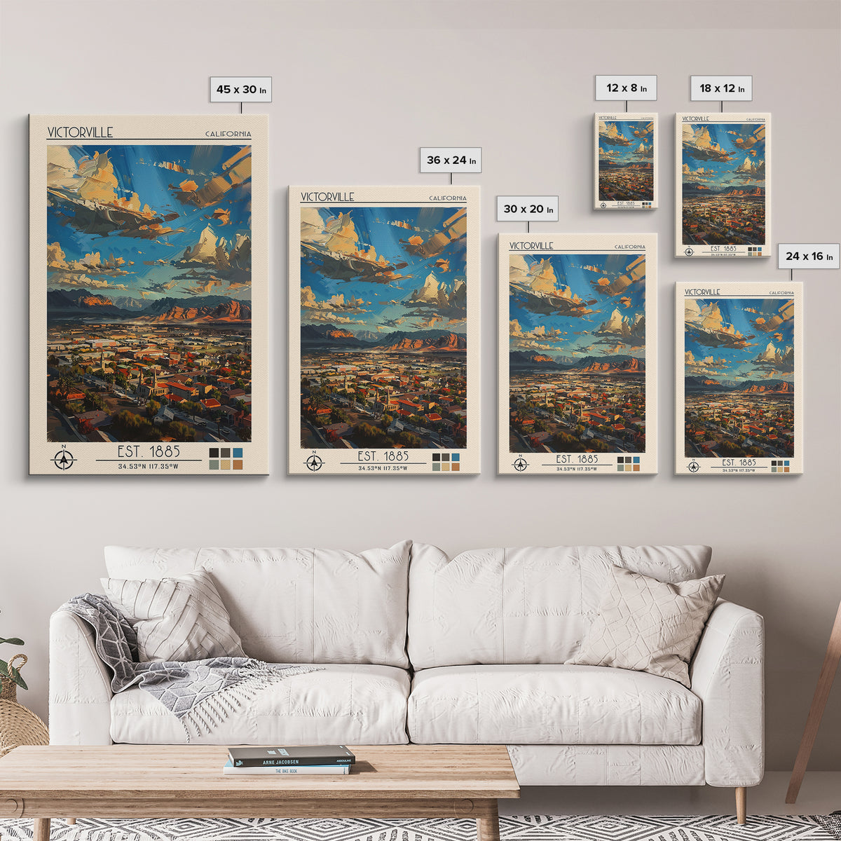 Victorville Travel Poster, Canvas Print, Poster Print, Travel Wall Art, Vintage Travel Art, Living Room Wall Art, City Travel Poster
