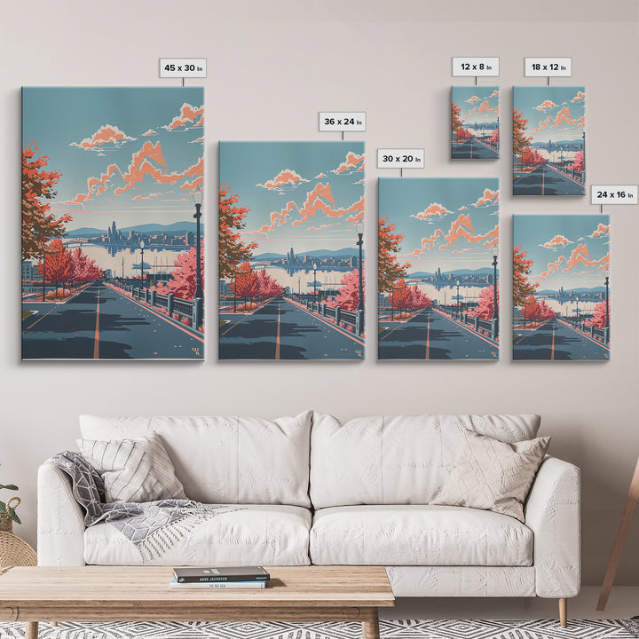 Albany Travel Poster, Framed Canvas Print, Retro Wall Art, Travel Print, Modern Wall Decor, Travel Wall Art, Wall Art, City Wall Art