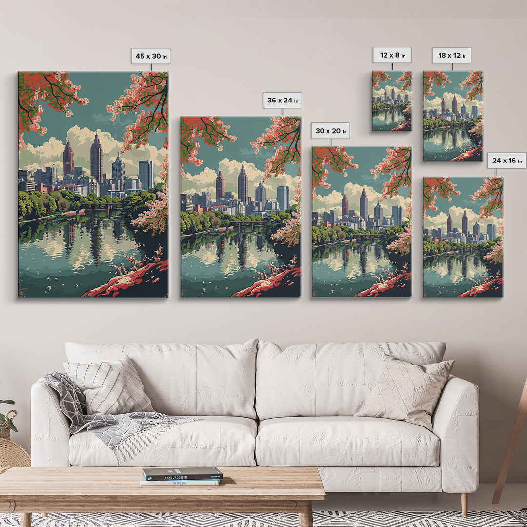Atlanta Travel Poster, Framed Canvas Print, City Travel Poster, Travel Wall Decor, Travel Decor, Retro Travel Poster, Fine Art Print