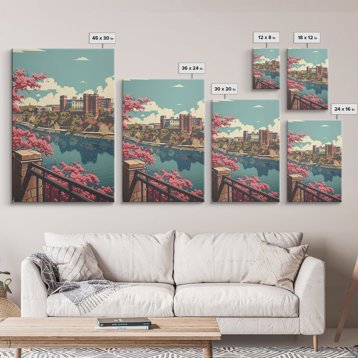 Augusta Travel Poster, Framed Canvas Print, Poster Print, Travel Wall Art, City Travel Poster, Modern Wall Decor, Retro Travel Print