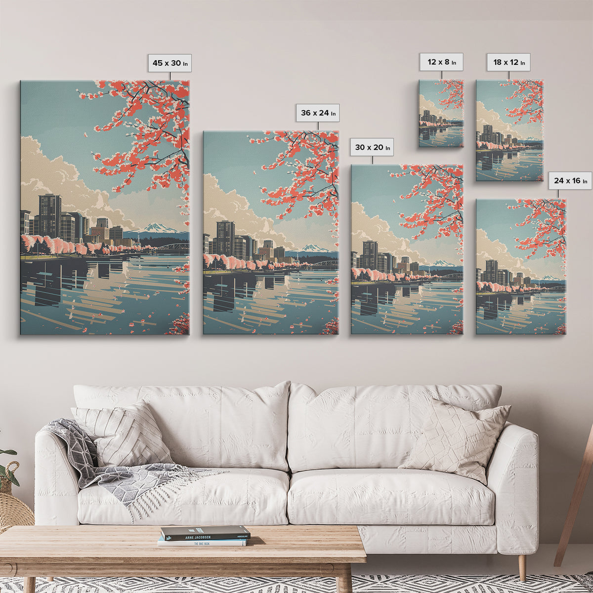 Bellevue Travel Poster, Canvas Print, Travel Wall Decor, Minimalist Poster, Wall Art, Poster Print, City Wall Art, City Illustration