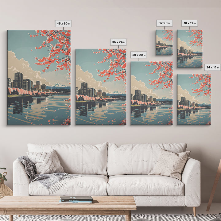 Bellevue Travel Poster, Canvas Print, Travel Wall Decor, Minimalist Poster, Wall Art, Poster Print, City Wall Art, City Illustration