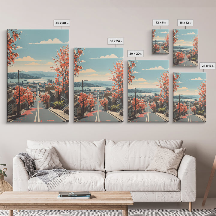 Berkeley Travel Poster, Framed Canvas Print, Retro Wall Art, Travel Print, Living Room Wall Art, Retro Travel Poster, City Art Print