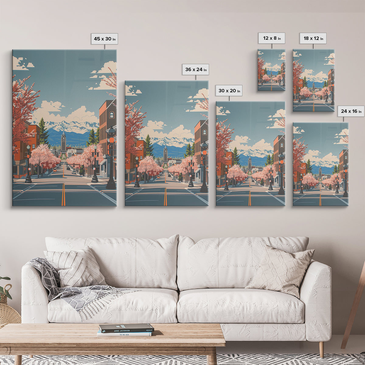 Billings Travel Poster, Framed Canvas Print, Travel Prints, Landscape Art, Living Room Wall Art, Travel Art Print, Home Office Decor