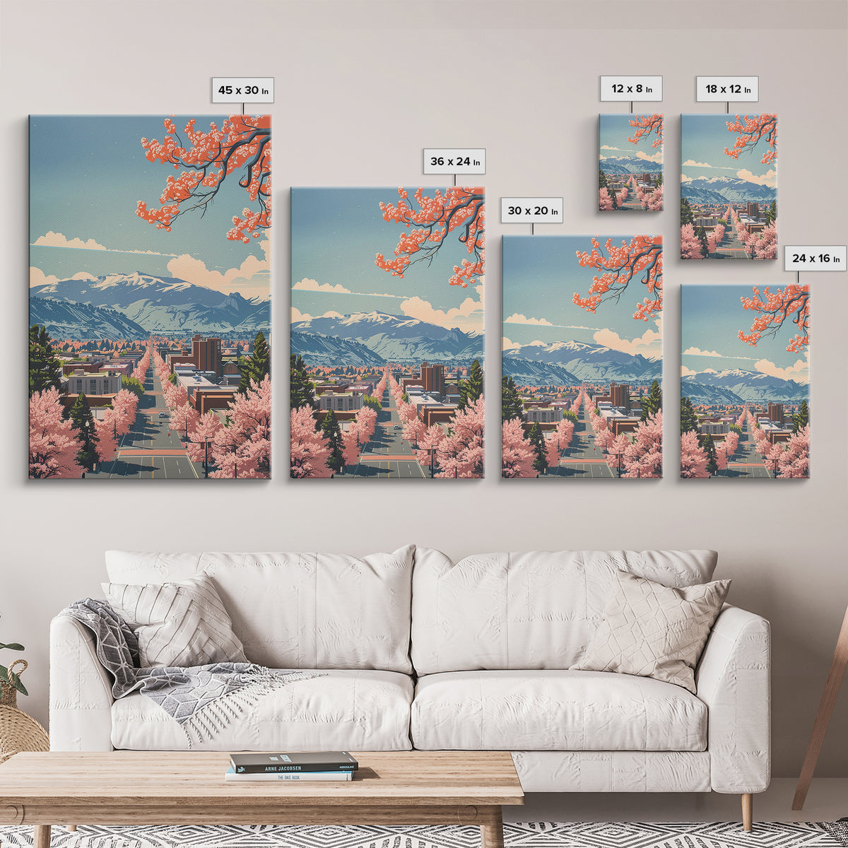 Boulder Travel Poster, Framed Canvas Print, Retro Wall Art, Travel Print, Modern Wall Decor, Travel Wall Decor, Living Room Wall Art