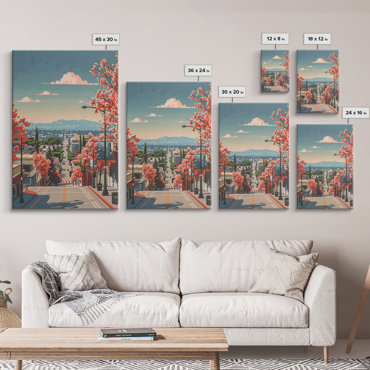 Burbank Travel Poster, Canvas Print, Travel Prints, Landscape Art, Home Decor, City Wall Art, Travel Wall Decor, Retro Travel Poster