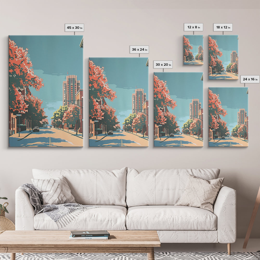 Carrollton Travel Poster, Framed Canvas Print, City Art Print, Travel Wall Art, Vintage Travel Print, Wall Art, Living Room Wall Art