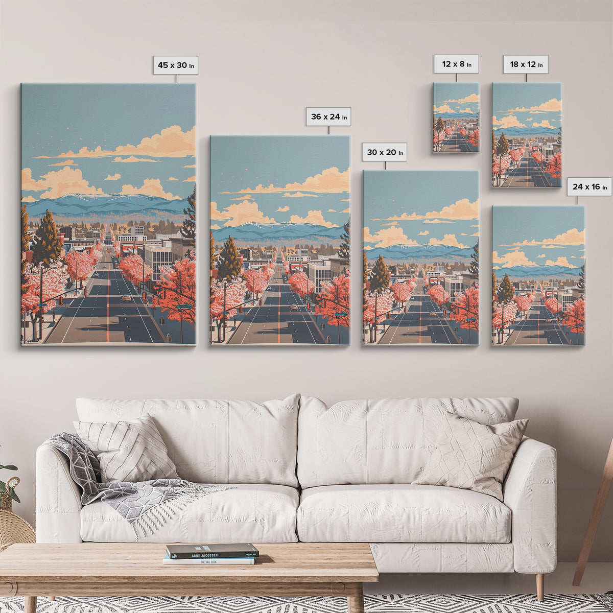 Chico Travel Poster, Framed Canvas Print, City Travel Poster, Travel Wall Art, Modern Wall Decor, Poster Print, Living Room Wall Art