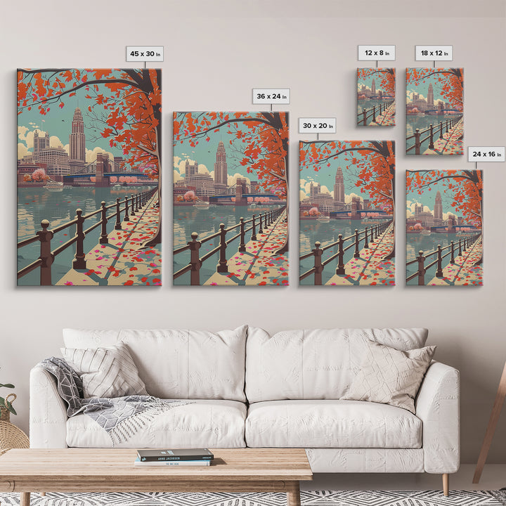 Columbus Travel Poster, Canvas Print, Travel Wall Art, City Wall Art, Travel Prints, Poster Print, Travel Posters, Home Office Decor