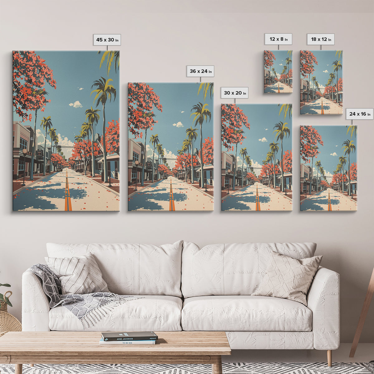 Davie Travel Poster, Framed Canvas Print, Retro Travel Poster, City Wall Art, Retro Travel Print, Wanderlust Gift, City Illustration
