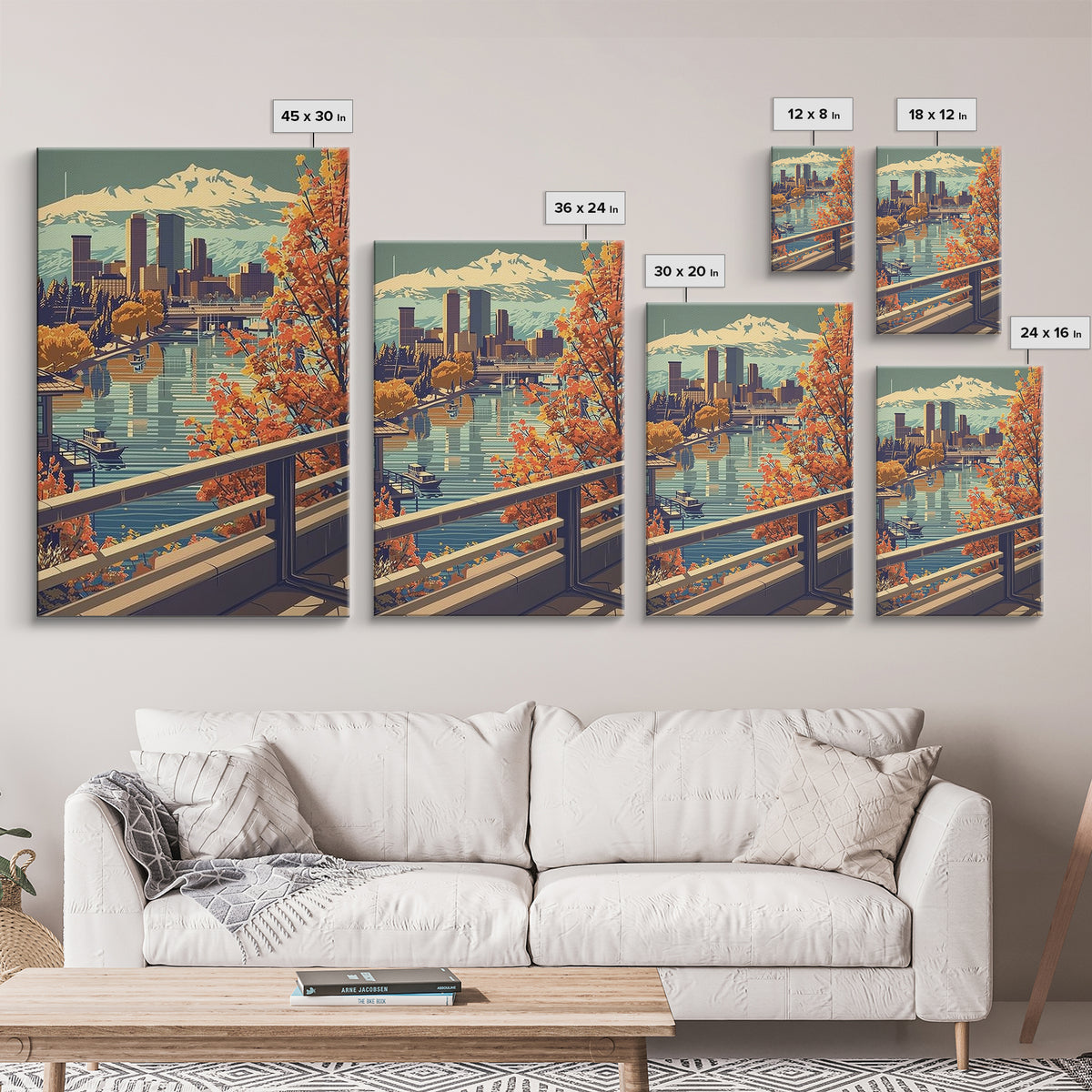Denver Travel Poster, Framed Canvas Print, Vintage Travel Print, City Wall Art, Gallery Wall Set, Travel Wall Art, Minimalist Poster