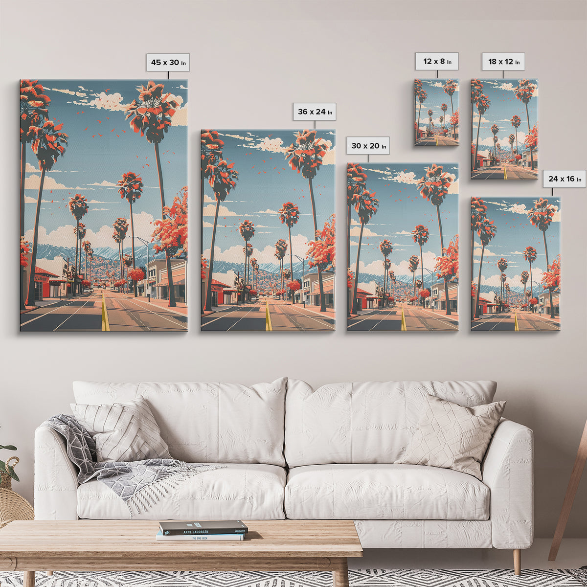El Cajon Travel Poster, Framed Canvas Print, Travel Wall Art, City Wall Art, Vintage City Poster, Wanderlust Gift, Minimalist Poster