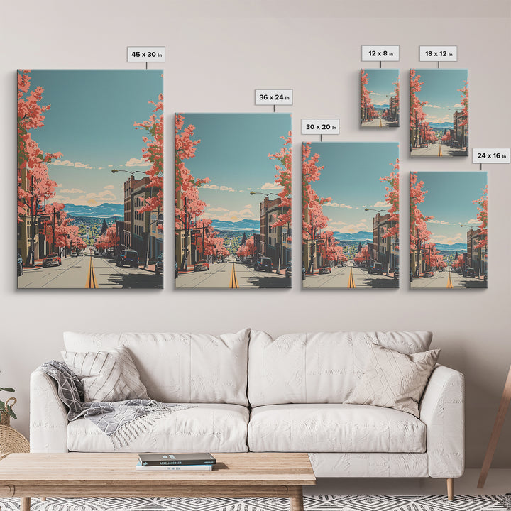 Fort Collins Travel Poster, Canvas Print, City Travel Poster, Travel Wall Art, Fine Art Print, Travel Wall Decor, Retro Travel Print