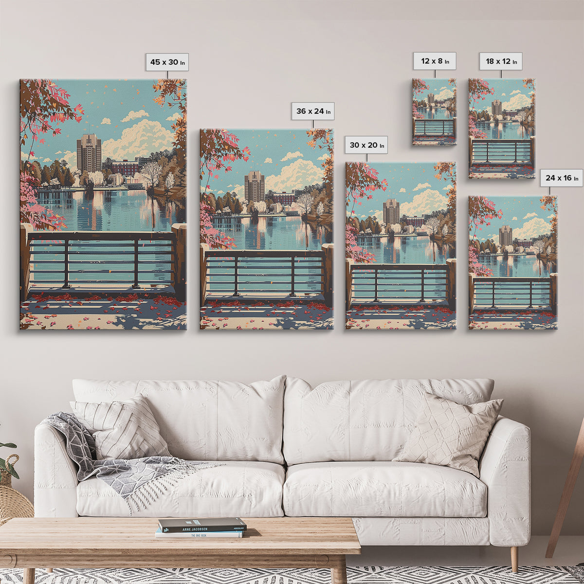 Greensboro Travel Poster, Canvas Print, City Travel Poster, Travel Wall Art, Fine Art Print, Wall Art, City Illustration, Home Decor