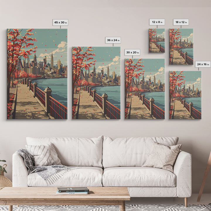 Jersey City Travel Poster, Canvas Print, City Travel Poster, Vintage City Poster, Wanderlust Gift, Vintage Travel Art, Travel Prints