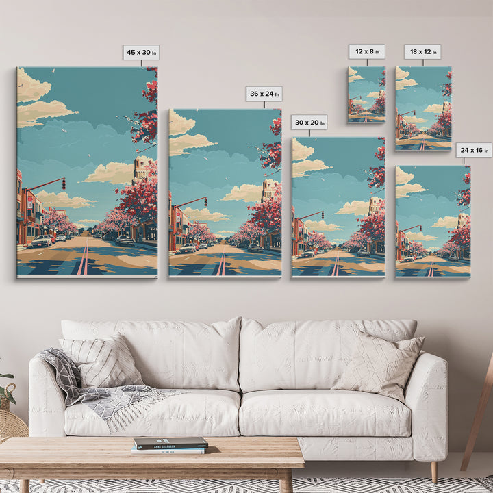 Killeen Travel Poster, Framed Canvas Print, Poster Print, Travel Wall Art, Vintage Travel Print, Mid Century Wall Art, Travel Prints
