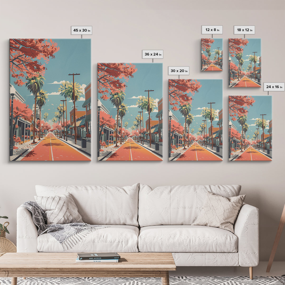 League City Travel Poster, Framed Canvas Print, Travel Prints, Landscape Art, Travel Art Print, Vintage Travel Print, Fine Art Print