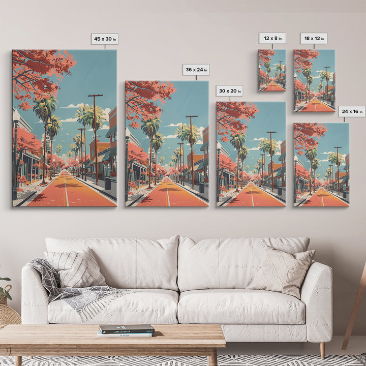 League City Travel Poster, Framed Canvas Print, Travel Prints, Landscape Art, Travel Art Print, Vintage Travel Print, Fine Art Print