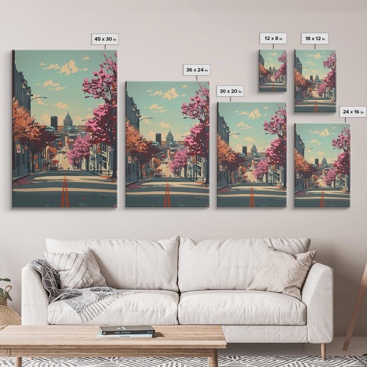 Lincoln Travel Poster, Framed Canvas Print, City Travel Poster, Vintage City Poster, Landscape Art, Travel Posters, Gallery Wall Set