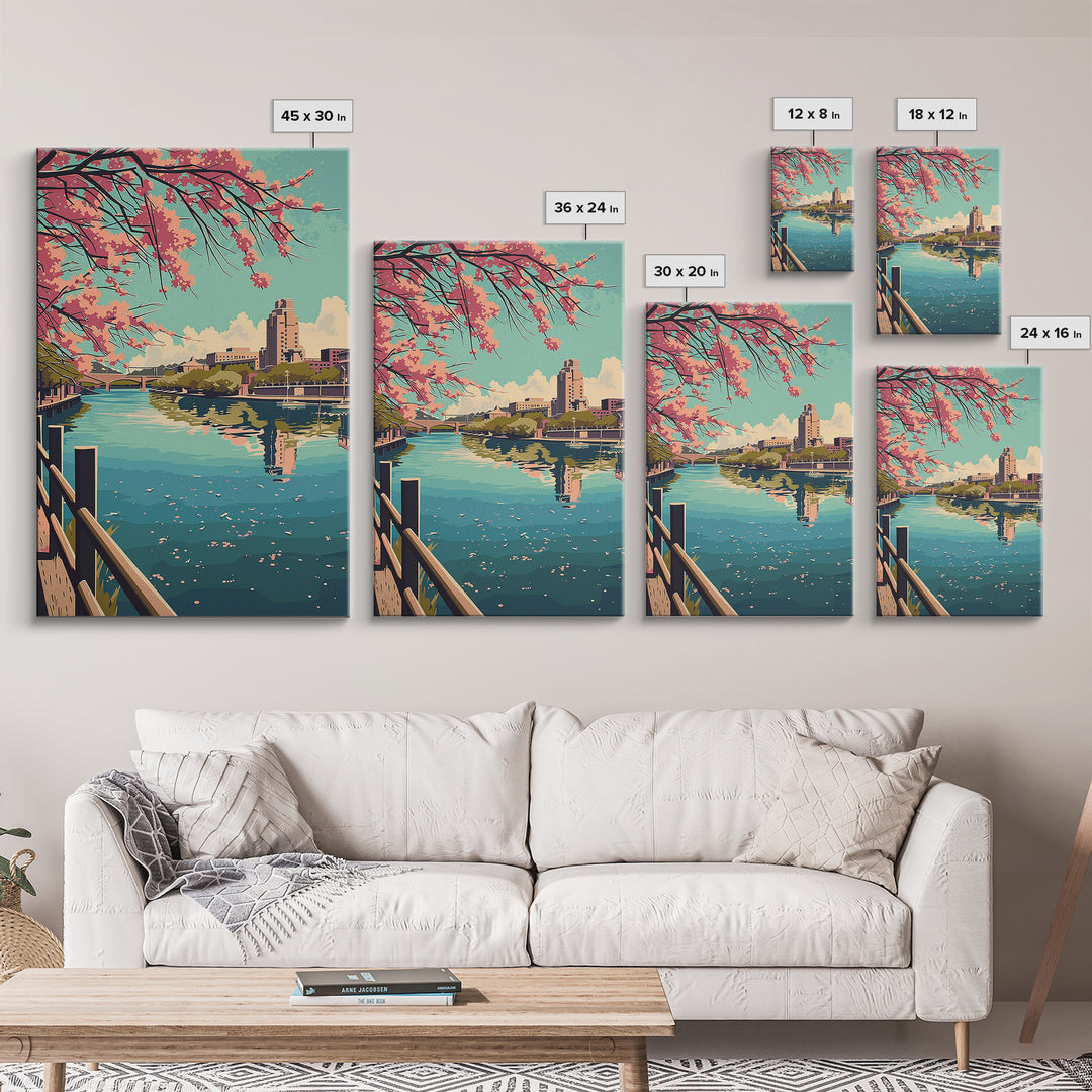 Little Rock Travel Poster, Framed Canvas Print, Retro Travel Poster, City Wall Art, Retro Wall Art, Living Room Wall Art, Home Decor