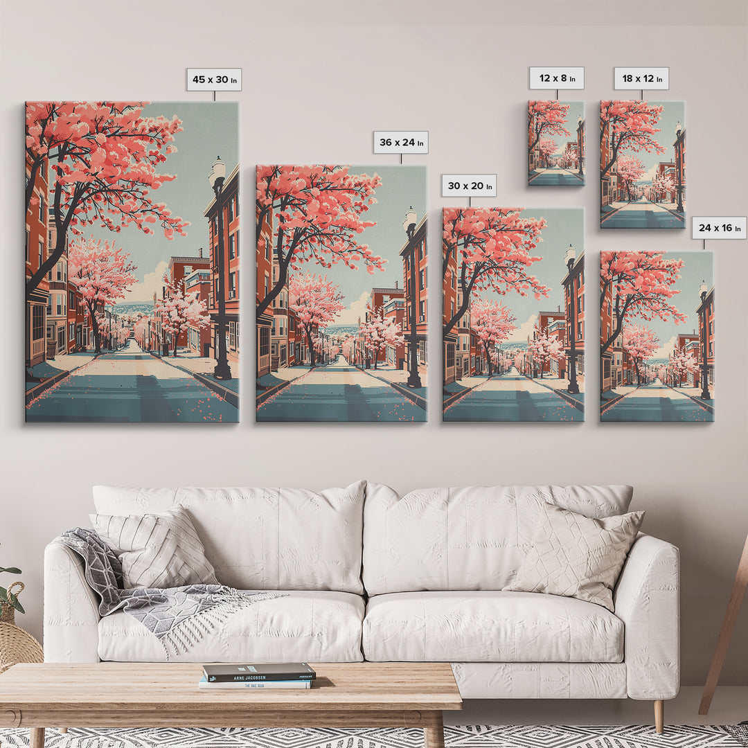 Lowell Travel Poster, Canvas Print, Retro Wall Art, Travel Print, Travel Decor, City Wall Art, Poster Print, Wall Art, Travel Prints