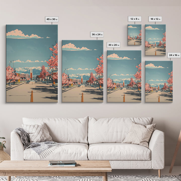 Meridian Travel Poster, Canvas Print, City Travel Poster, Travel Wall Art, Vintage City Poster, Gallery Wall Set, Retro Travel Print