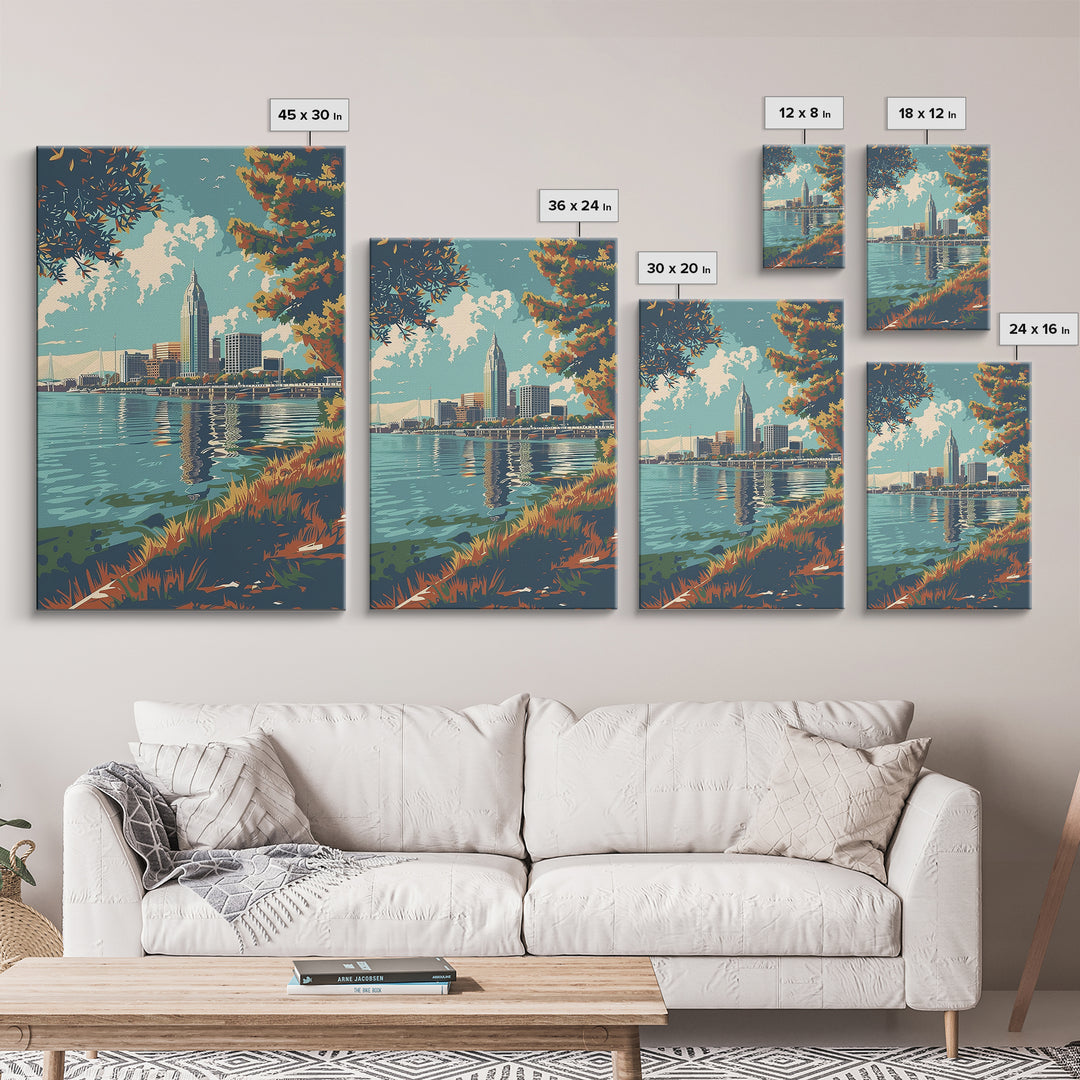 Mobile Travel Poster, Canvas Print, Travel Prints, Landscape Art, Minimalist Poster, Travel Wall Art, Gallery Wall Set, Poster Print