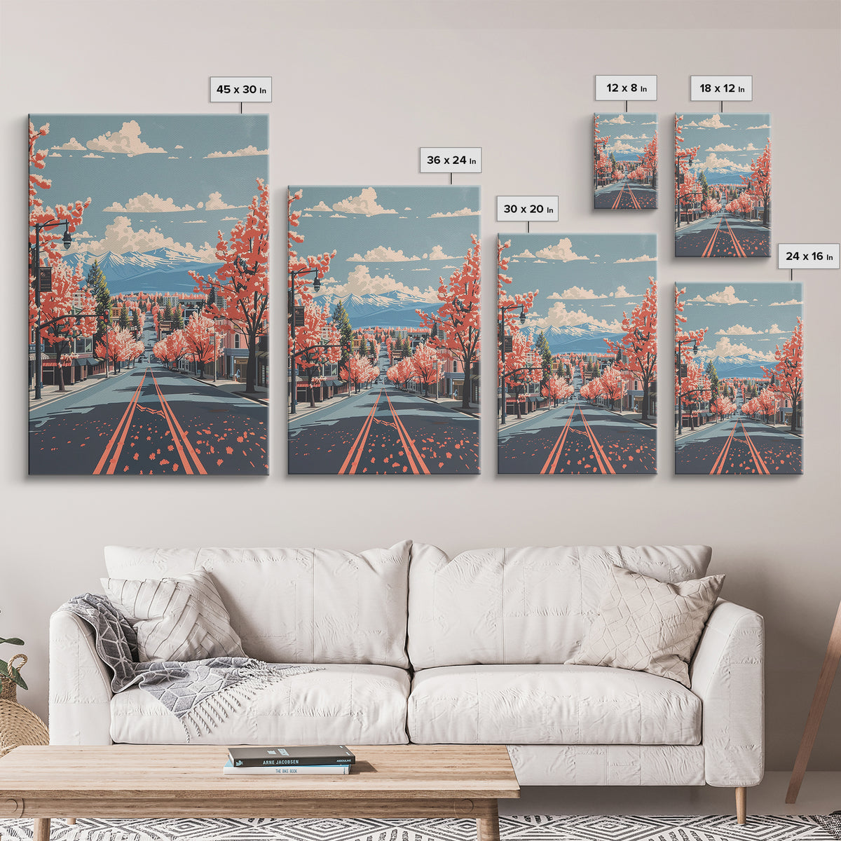 Nampa Travel Poster, Framed Canvas Print, Retro Travel Poster, City Wall Art, Watercolor Cityscape, Travel Prints, Modern Wall Decor