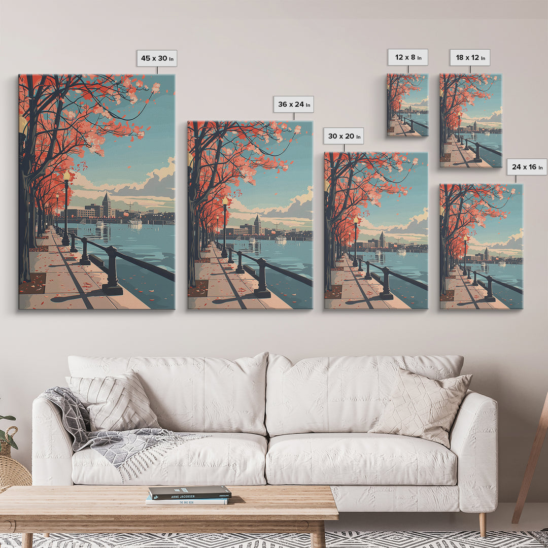 Naperville Travel Poster, Framed Canvas Print, City Travel Poster, Vintage City Poster, Travel Print, Travel Prints, Travel Wall Art