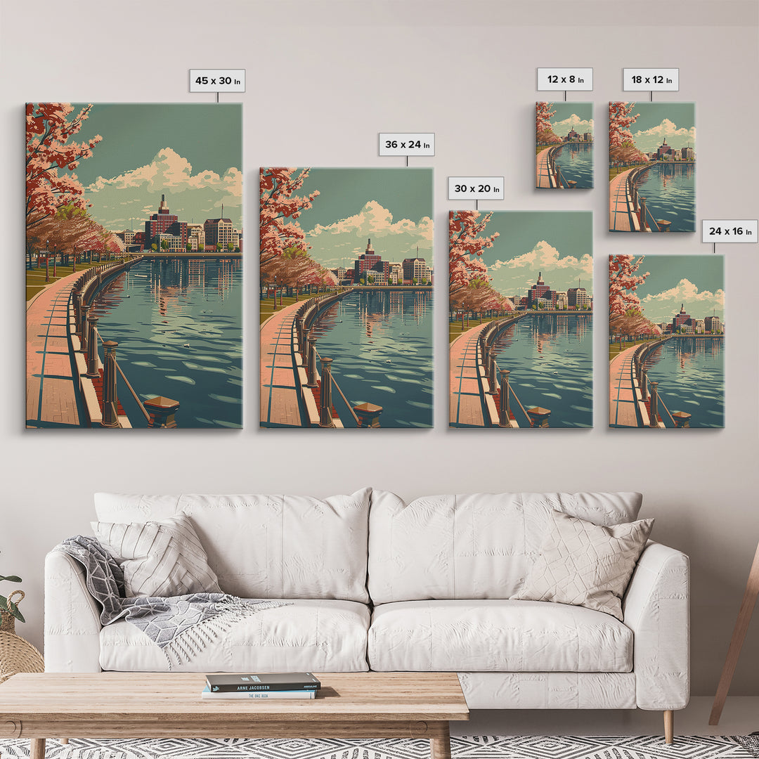 Norfolk Travel Poster, Canvas Print, City Travel Poster, Vintage City Poster, Travel Art Print, Living Room Wall Art, Vintage Poster